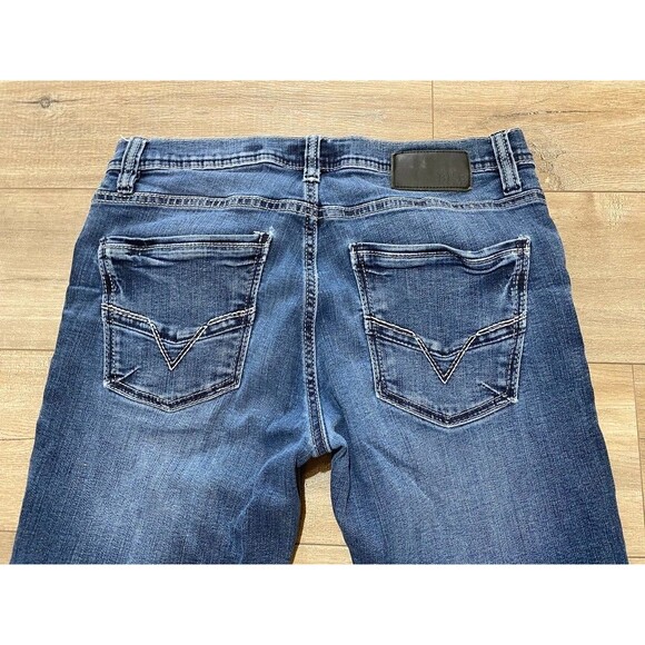 BKE Buckle Mason Tapered Mens 32X28 Thick Stitch Whiskers Blue Denim Jeans - Picture 8 of 9